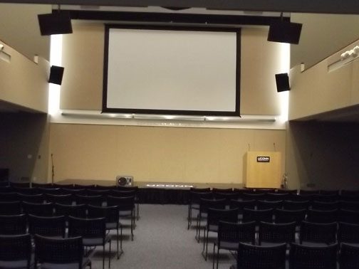 Gen Re Auditorium Room 109 (A-1) (rear view) ,LCD Projector with stage